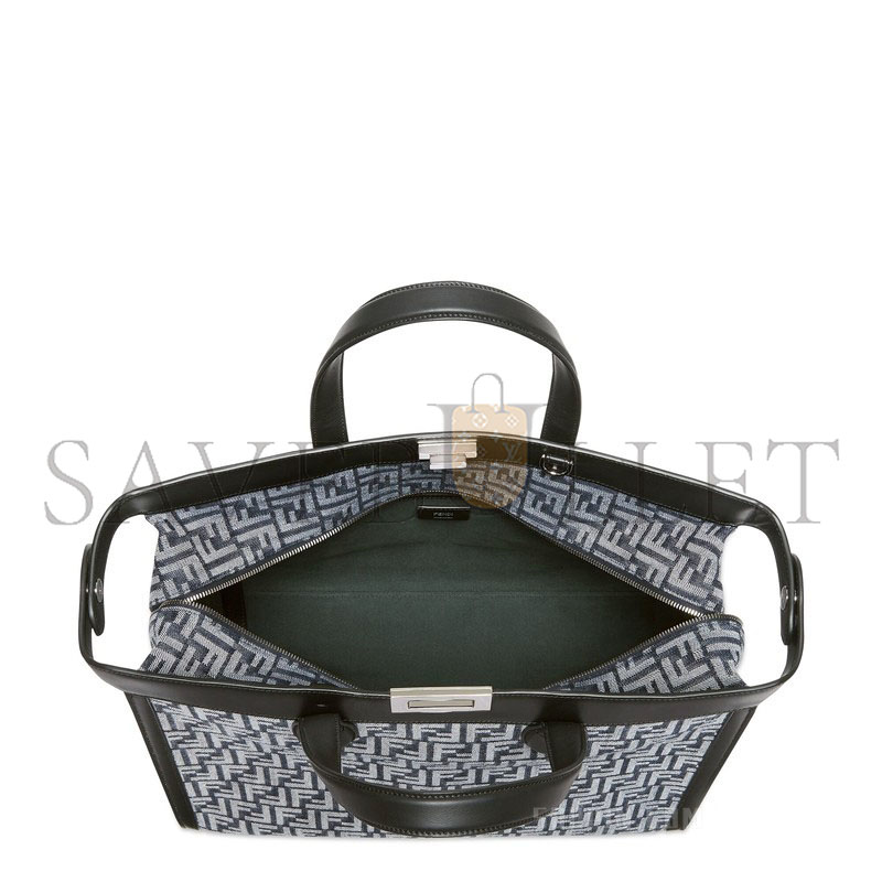 FENDI PEEKABOO ISEEU FORTY8 HANDBAG BLUE FF DENIM HANDBAG 7VA566AMA8F1KAC (41*29.5*16cm)